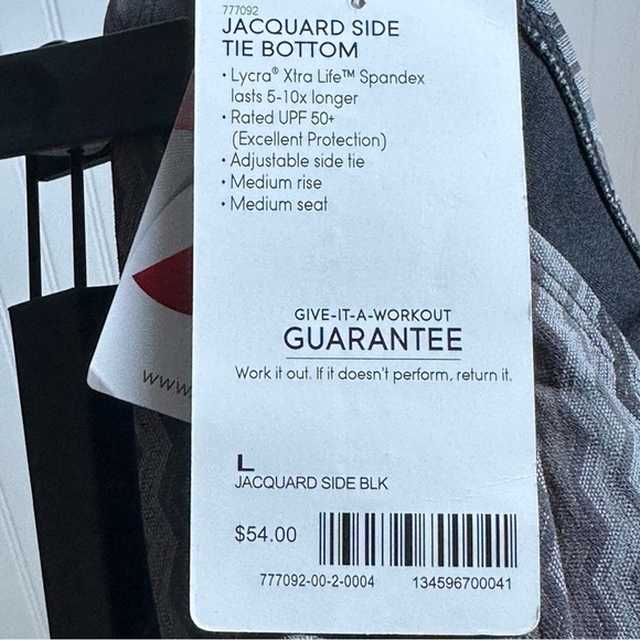 Athleta Jacquard Side Tie Multicolor Print Swim Bikini Bottom NWT Size Large - Picture 4 of 7